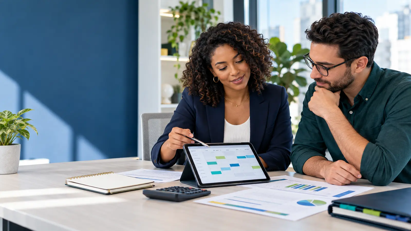 Business owner reviewing a 30-day capital deployment plan with an adviser