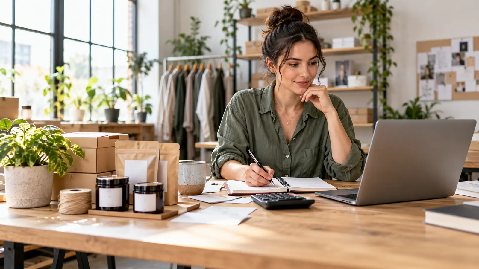 New business founder planning launch costs and initial inventory